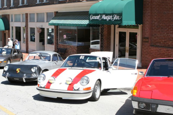 2014 Spring Thing Concours on the street outside the General Morgan Inn (Steven Schleif photo)