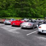 Lined up at the second Potty Stop at Oconaluftee