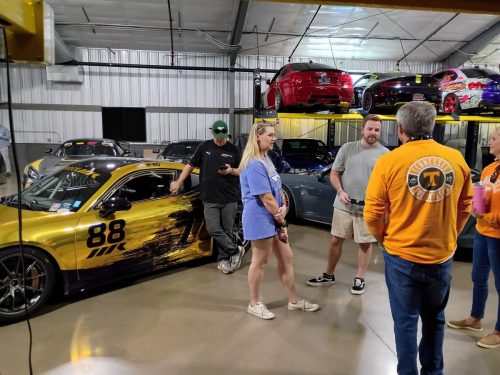 Checking out race cars